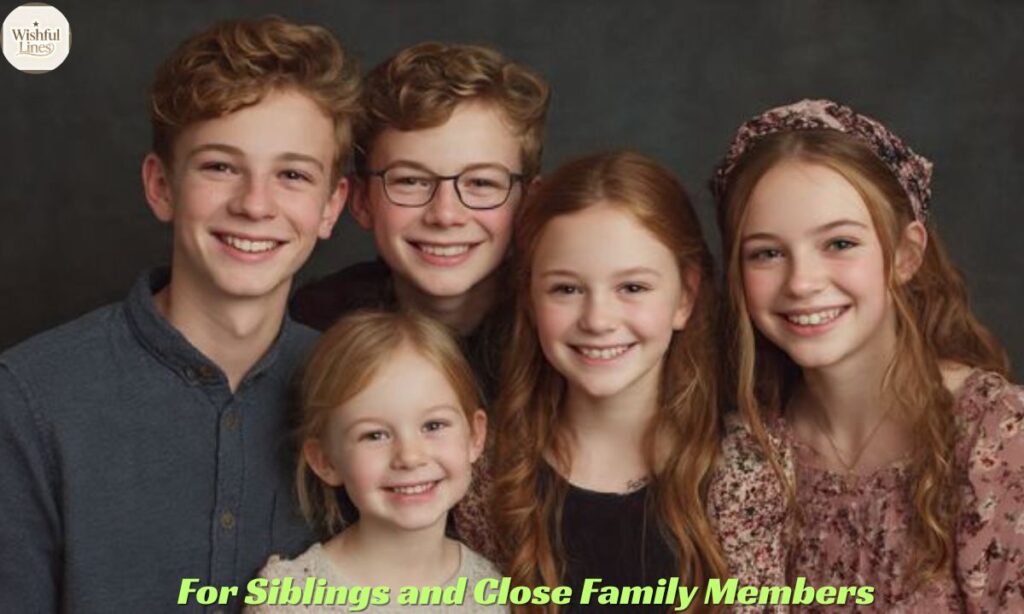 For Siblings and Close Family Members