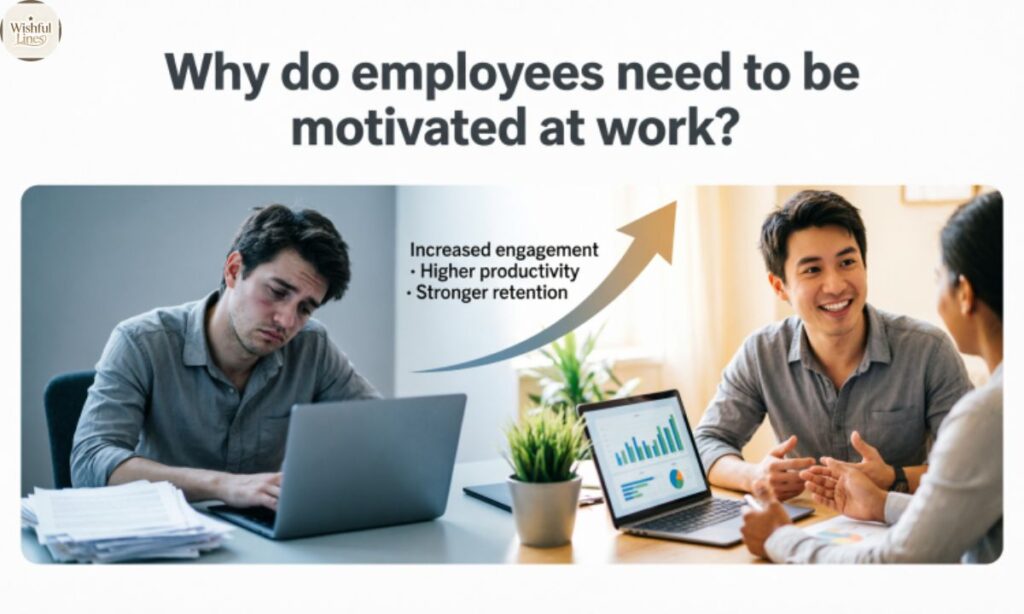 Why do employees need to be motivated at work?